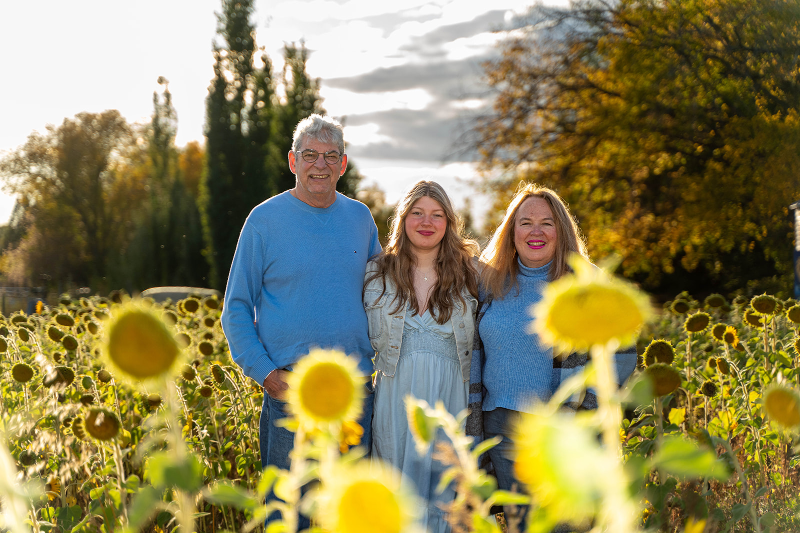 Fall Family Photos in Sunflower Field