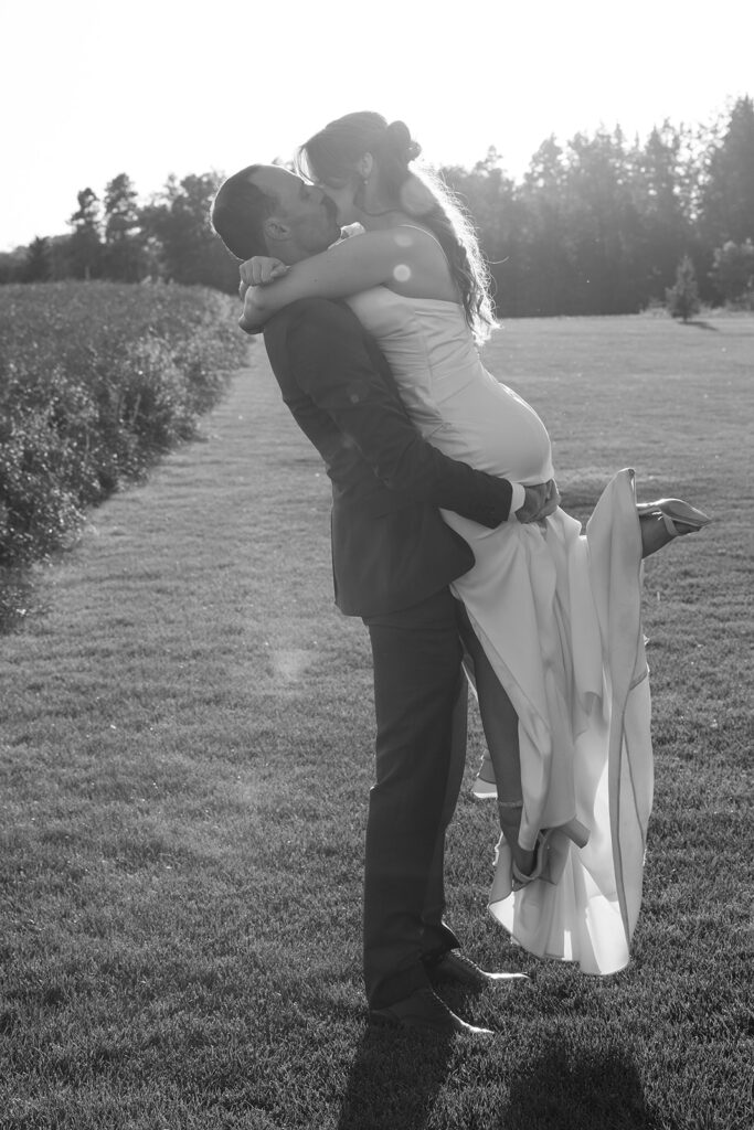 Golden hour portraits. Bride and Groom